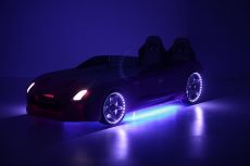 Дитяче ліжко машина GTR Pink 190х90 см з підсвіткою, музикою, шкіряний салон, пультом